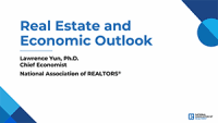Cover of Lawrence Yun's presentation slides at the 2025 NAR Real Estate Forecast Summit: The Year Ahead