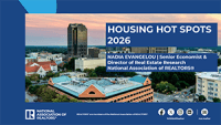 Cover of Nadia Evangelou's presentation slides at the 2025 NAR Real Estate Forecast Summit: The Year Ahead